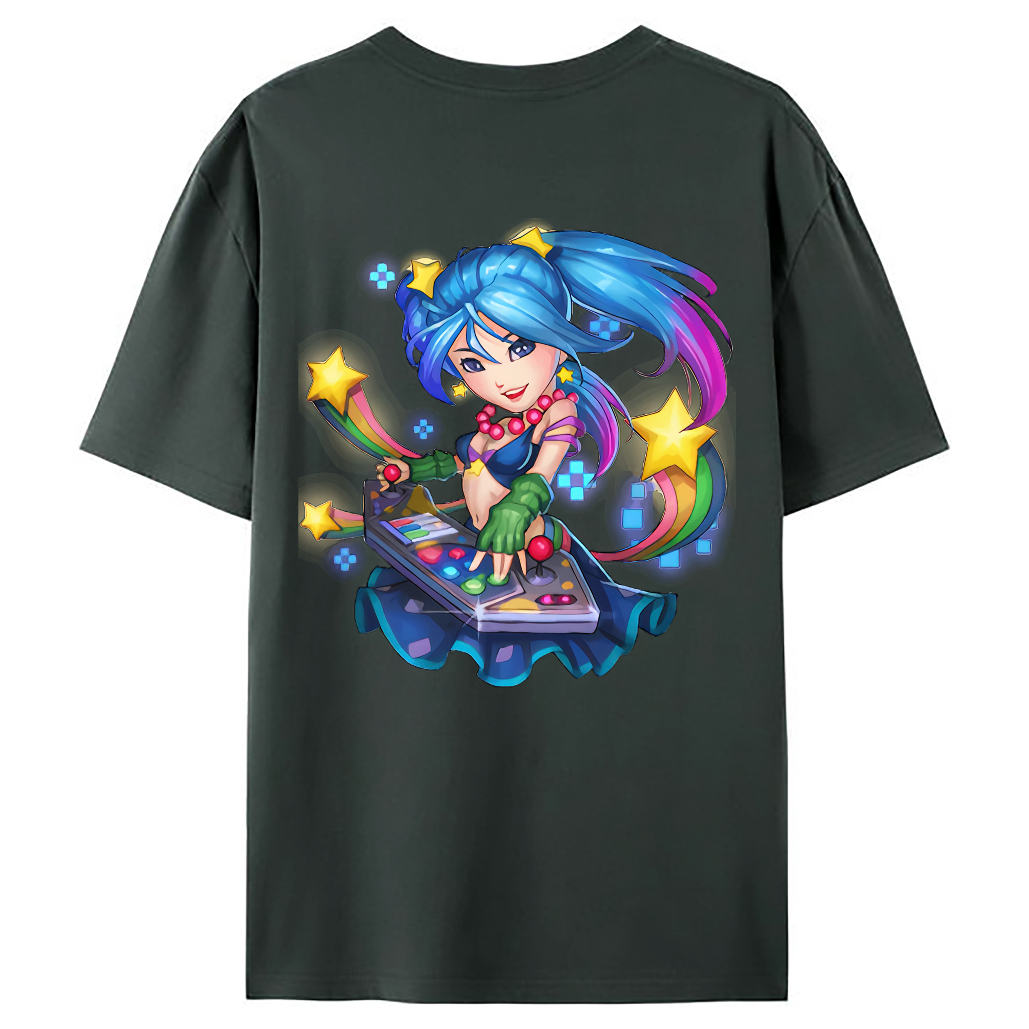 （画像用） リーグ・オブ・レジェンド League of Legends LOL 綿100％ メンズ半袖Tシャツ（バックプリント） 通気性